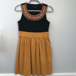 Tiana B Embroidered Collar Linen Blend Dress